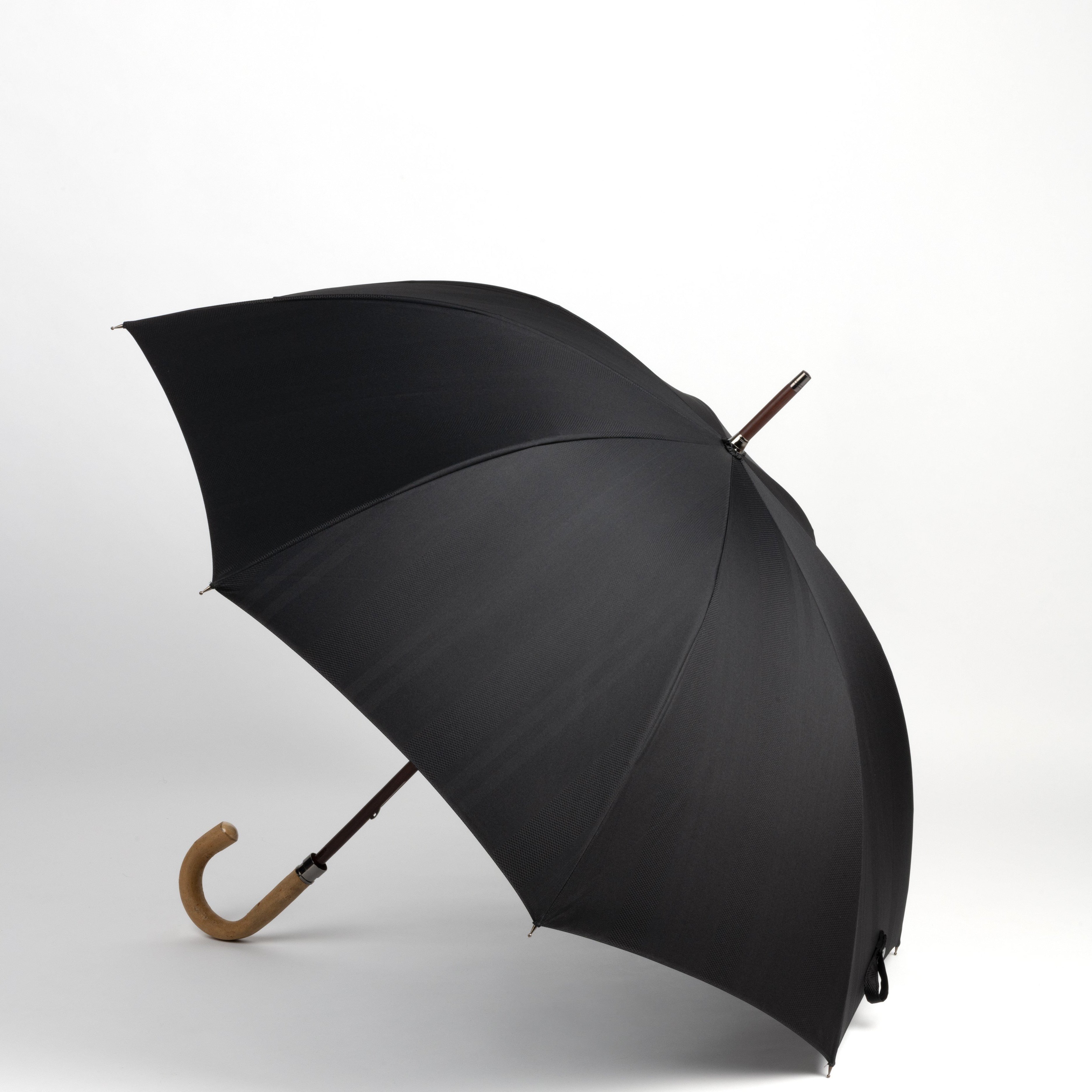 RAMUDA ラムダ 市原 ジャカード織 無地ストライプ 折りたたみ傘-