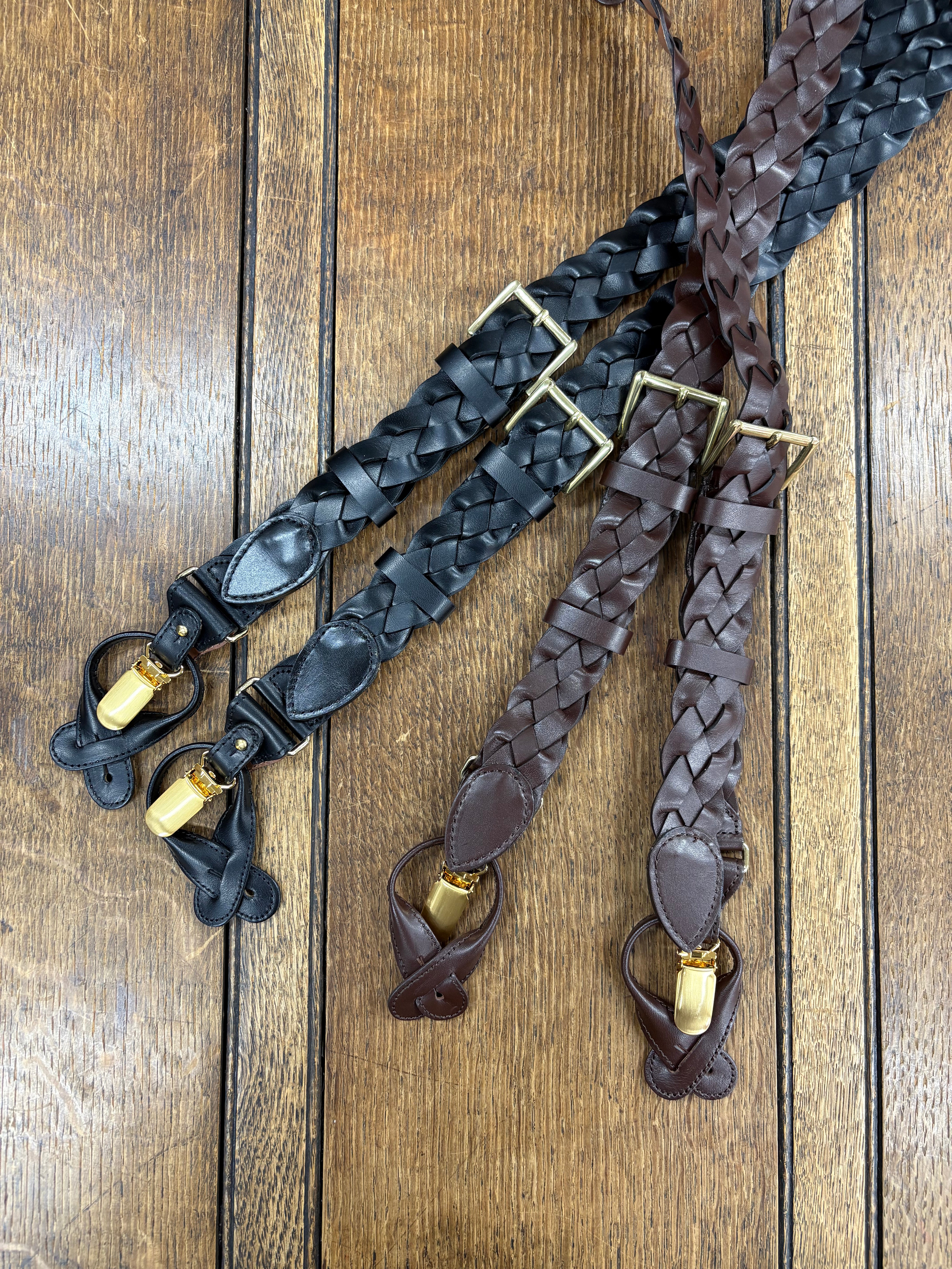 レザー　メッシュ　サスペンダー