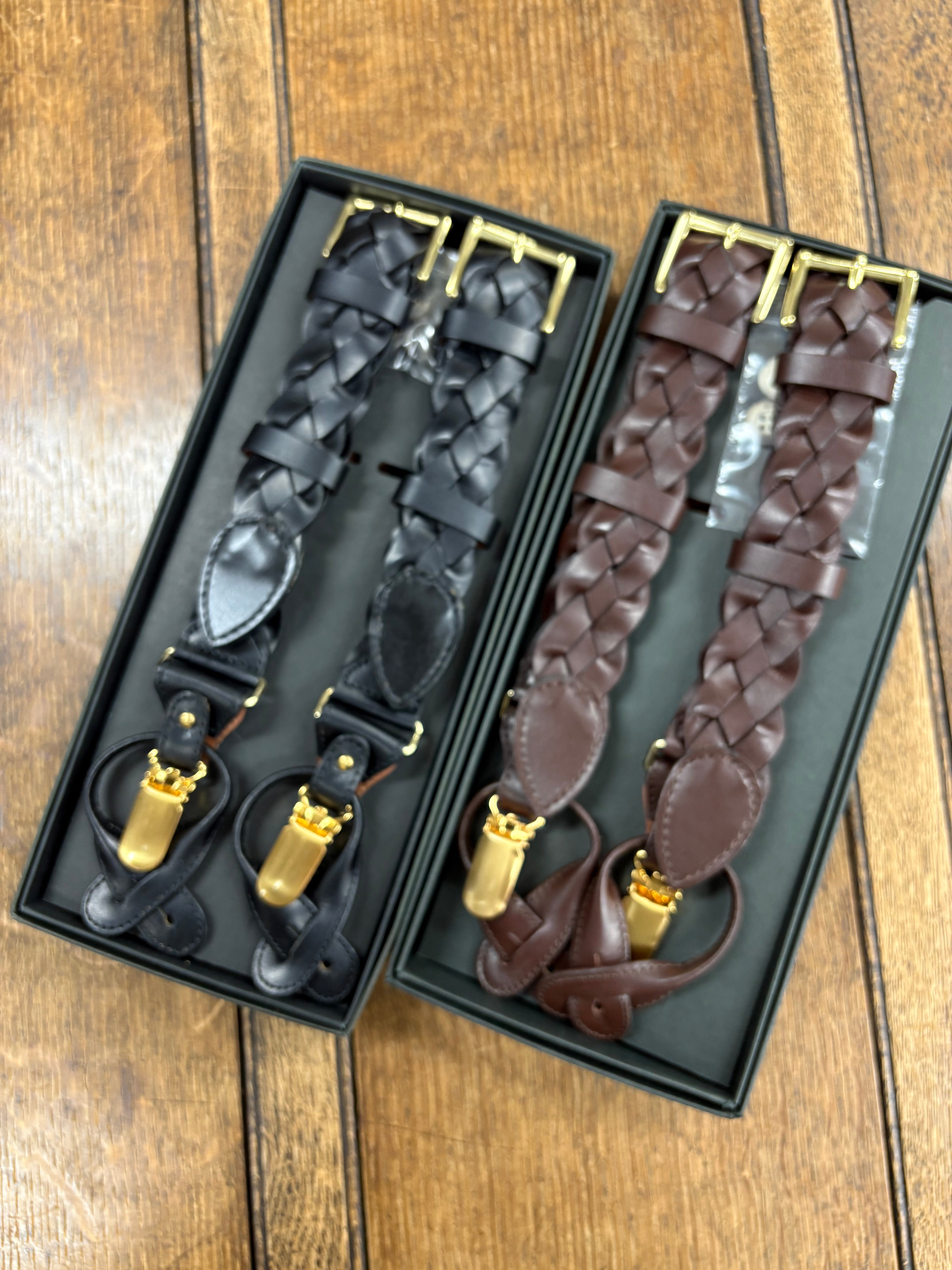 レザー　メッシュ　サスペンダー