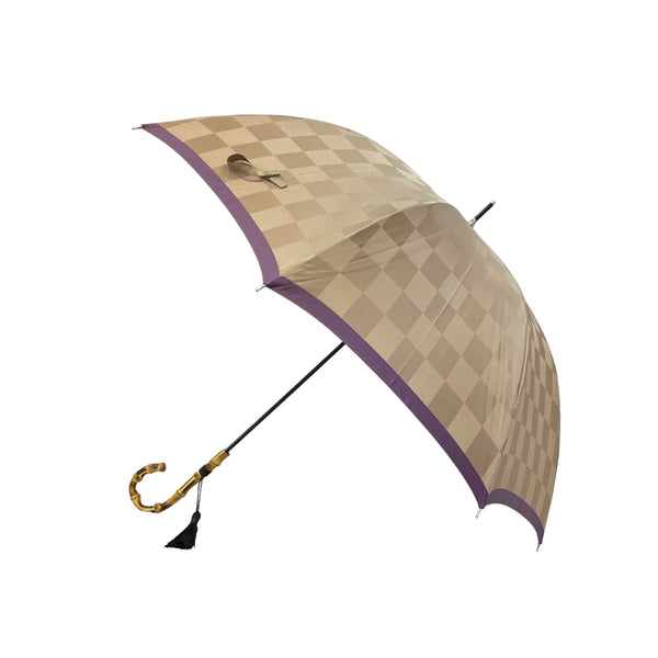レディース　市松柄　細巻き長傘