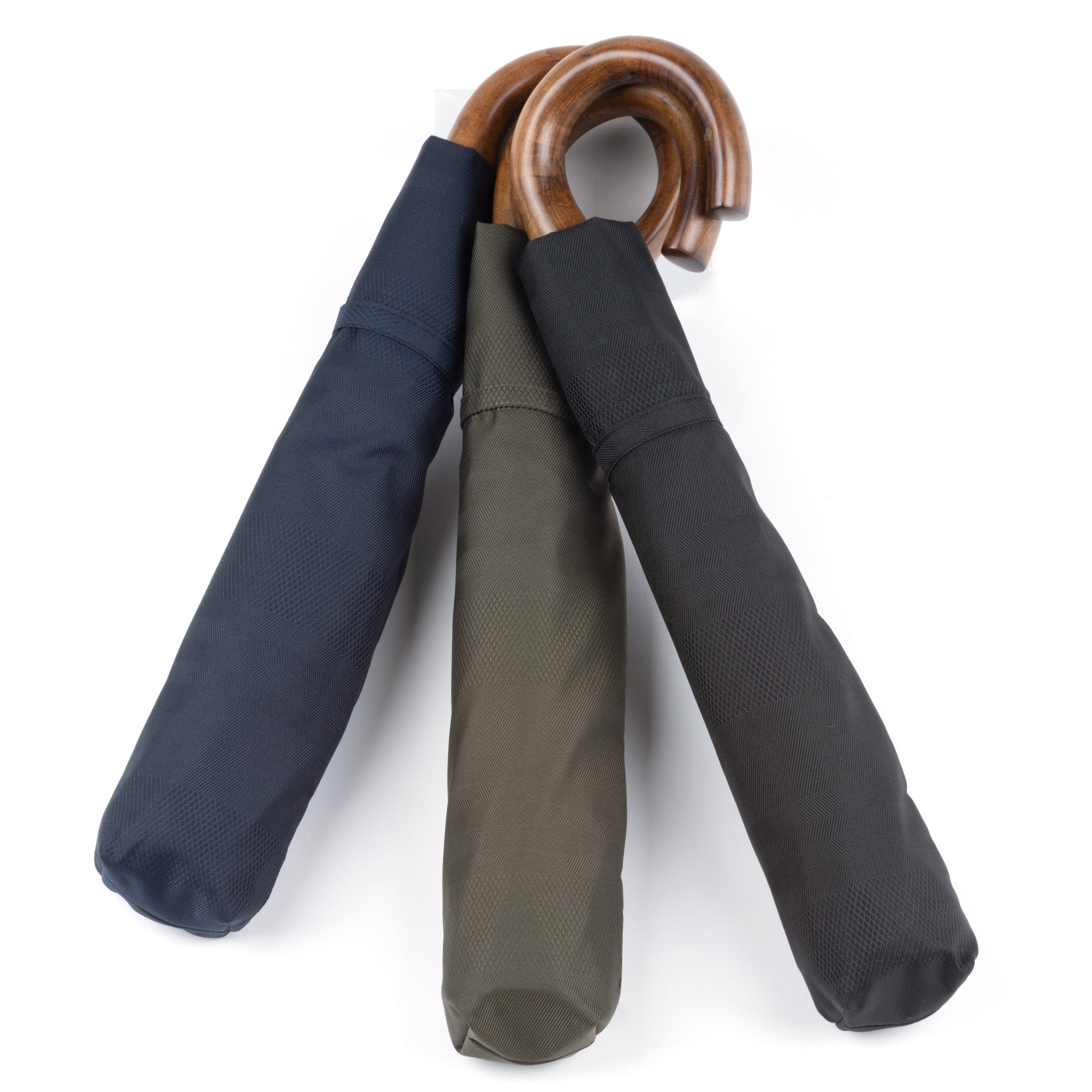 Jacquard Woven Plain Stripe Folding Umbrella 