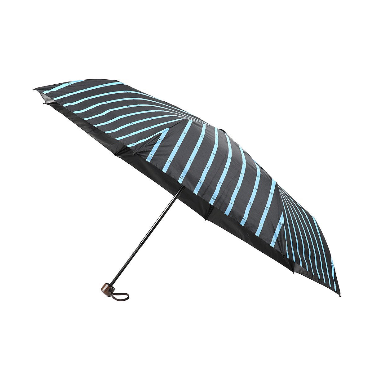 【一級遮光】 アンカーストライプ 耐風骨 オールシーズン 折りたたみ傘