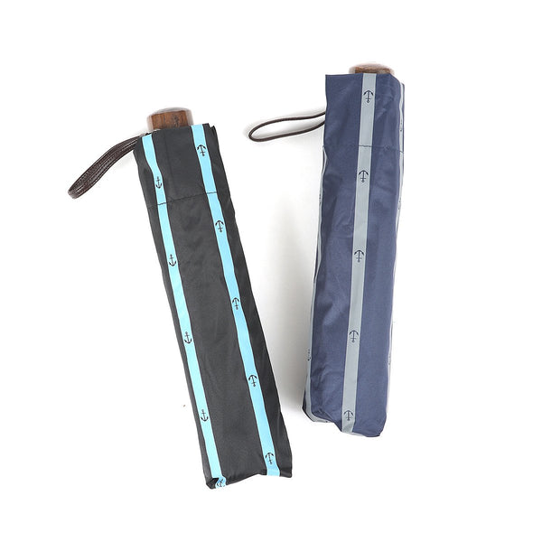 [First-class shading] Anchor Stripe, Wind-Resistant Bone, All-Season Folding Umbrella 