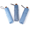 London Stripe Wind Resistant Bone Folding Umbrella 