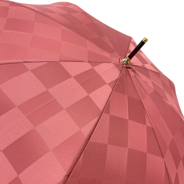 レディース　市松柄　細巻き長傘